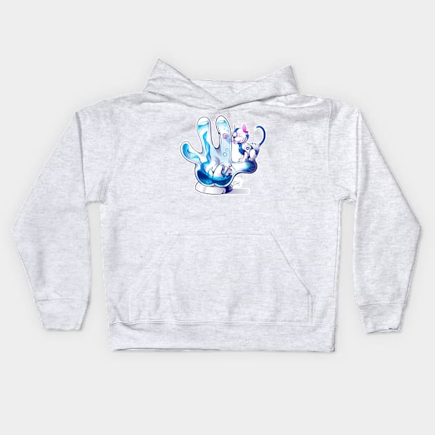 Blue cartoon hands modern and unique 3 Kids Hoodie by Cocobot